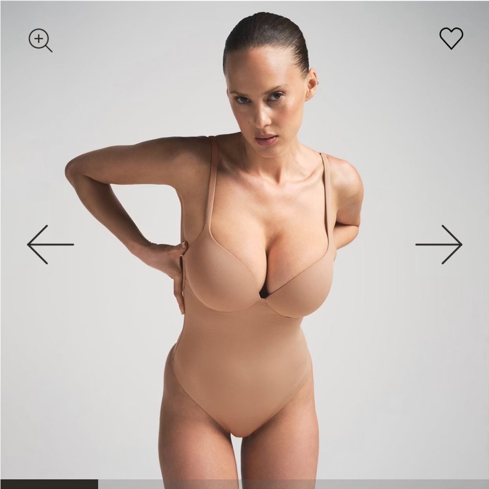 SKIMS Ultimate Body Thong Bodysuit Clay L Shapewear Bodysuit Retail $144